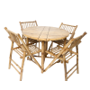 Complete Round Half Foldable Table with 4 chairs